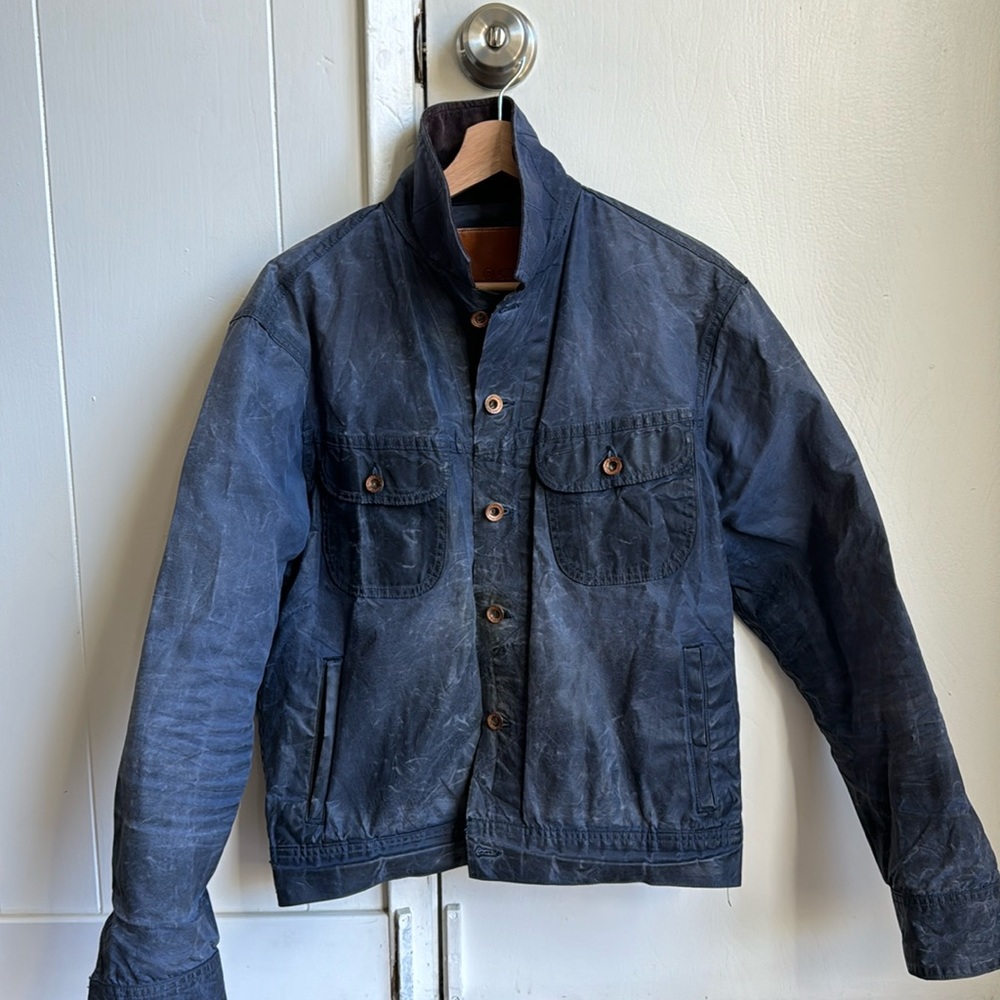 Taylor Stitch Long Haul Jacket Navy Waxed Made in the USA
